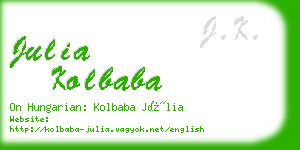 julia kolbaba business card